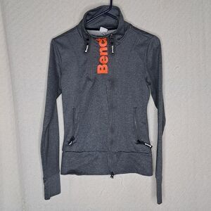 Bench Women's Charcoal Gray Sweatshirt with Orange Logo